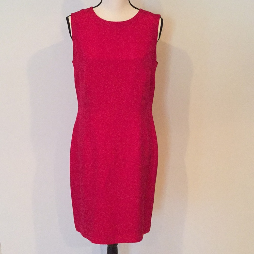 Red silk classic dress